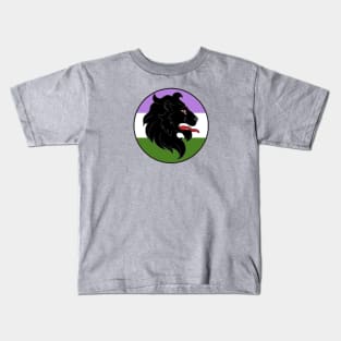 An Tir Pride - Genderqueer - Populace Badge Style 1 Kids T-Shirt